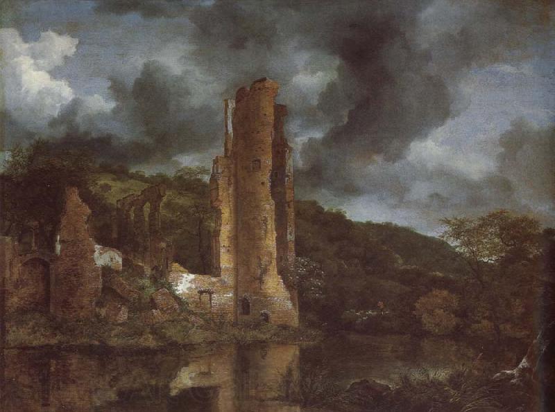Jacob van Ruisdael Landscape with the Ruins of Egmond Castle at Egmond aan den Hoef Spain oil painting art